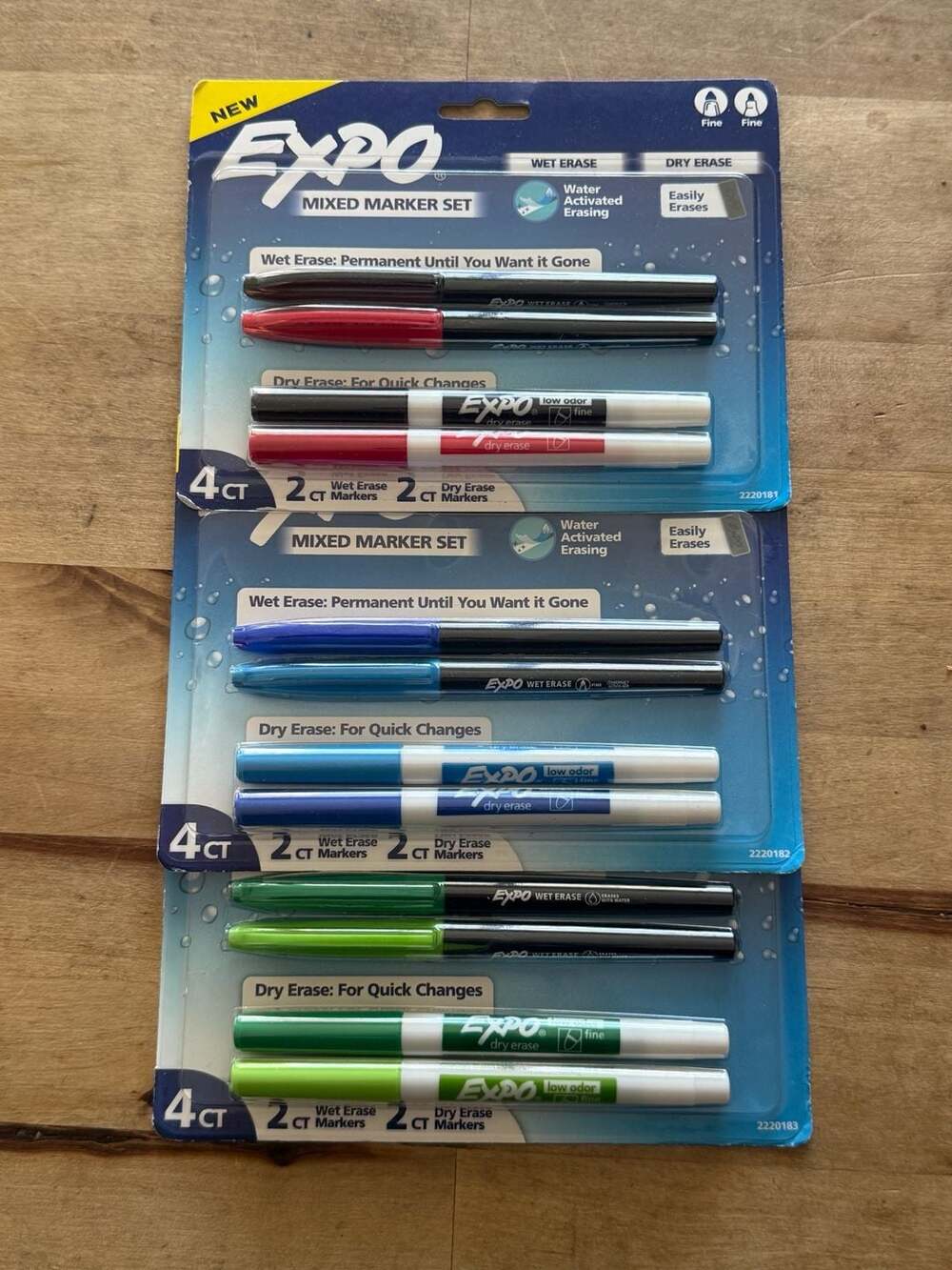 Expo Mixed Marker Set 4 Count Fine Tip Assorted Colors Lot of 3 Packs